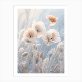 Frosty Botanical Poppy 3 Art Print