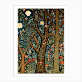 William Morris Moonlight In The Forest 154 Art Print