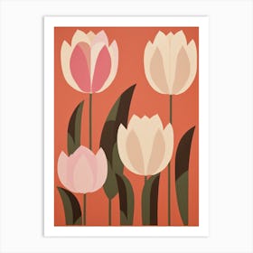 Tulips Flower Big Bold Illustration 2 Art Print