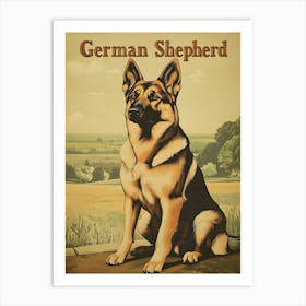 German Shepherd Vintage Art Print