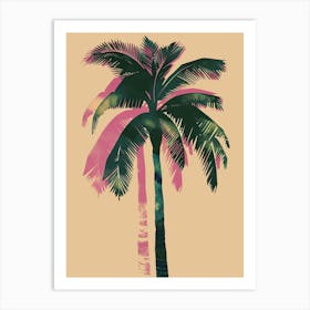 Palm Tree Colourful Illustration 3 Art Print