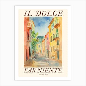 Il Dolce Far Niente Pescara, Italy Watercolour Streets 2 Poster Art Print