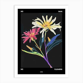 No Rain No Flowers Poster Asters 8 Art Print