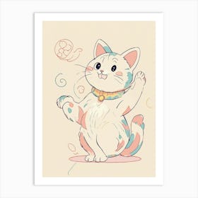 Kawaii Cat Art Print