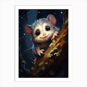 Adorable Chubby Nocturnal Possum 2 Art Print