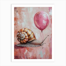 Cute Snail With Balloon Art Print