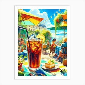 Iced Coffee At The Cafe Art Print