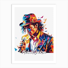 Michael Jackson 02 Portrait Music Icon Style WPAP Pop Art Art Print