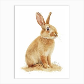 Tan Rabbit Nursery Illustration 4 Art Print