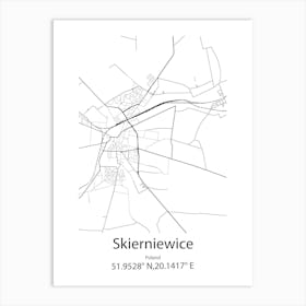 Skierniewice,Poland Minimalist Map Art Print