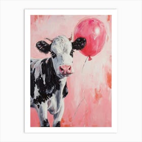Cute Cow 1 With Balloon Art Print
