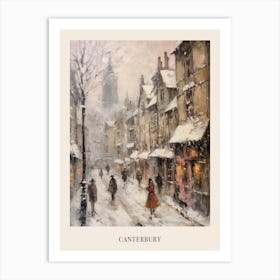 Vintage Winter Painting Poster Canterbury United Kingdom 2 Art Print