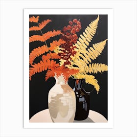 Bouquet Of Autumn Fern Flowers, Autumn Florals Painting 2 Art Print