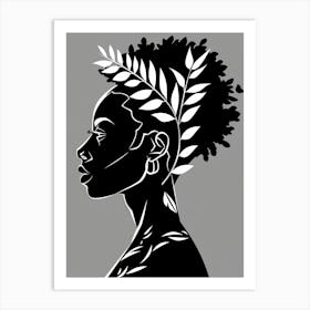 Portrait Of A Woman With Leaves 17 Art Print