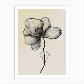 Line Art Orchids Flowers Illustration Neutral 6 Art Print