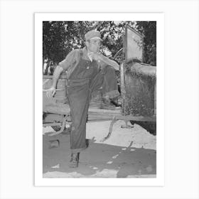 Agricultural Day Laborer Wiping The Sweat From His Neck After His Return Home From Chopping Cotton,This Man Had Once Art Print