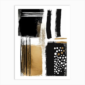 Abstract Black And Gold 9 Art Print