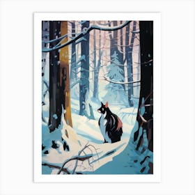 Winter Skunk 2 Illustration Art Print