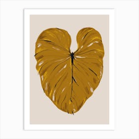 Philodendron Gloriosum Gold Art Print