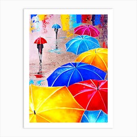 Colorful umbrellas Art Print