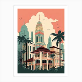 Kuala Lumpur Malaysia Travel Illustration 2 Art Print