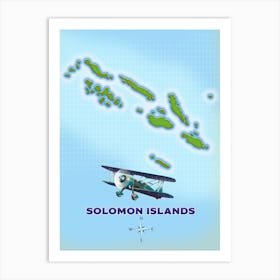 Solomon Islands Travel map Art Print