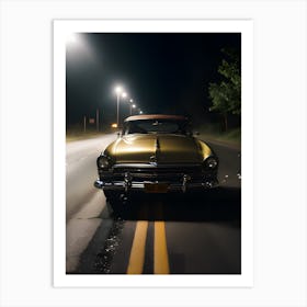 Old Car At Night 5 Art Print