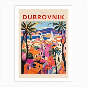 Dubrovnik Croatia 3 Fauvist Travel Poster Art Print