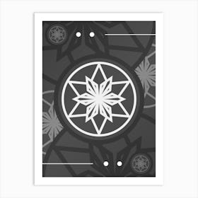 Abstract Geometric Glyph Array in White and Gray n.0075 Art Print