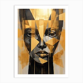 Abstract Geometric Lady Portrait 17 Art Print