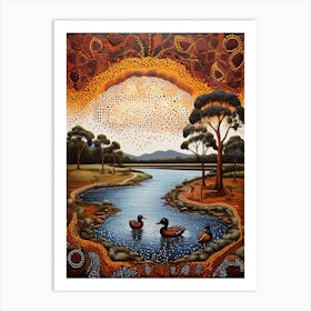 Default Australian Aboriginal Traditional Dot Painting Style A 0 (1) Art Print