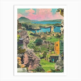 Ireland   Retro Collage Style 1 Art Print