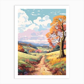 The Shropshire Way England 2 Hike Illustration Art Print