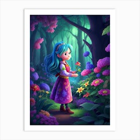 3d Animation Style A Beautiful 27yearold Woman Is Gardening In 3 Art Print