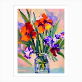 Iris 2  Matisse Style Flower Art Print