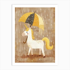 Unicorn Under An Umbrella Muted Pastels 1 Art Print