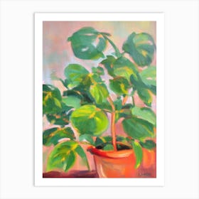 Split Leaf Philodendron Impressionist Painting Art Print