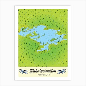 Lake Vermilion Minnesota map Art Print