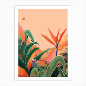Boho Plant Painting Bird Of Paradise 4 Art Print