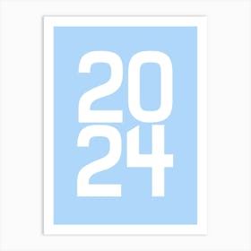 Year 2024 Blue Baby Birth Art Print