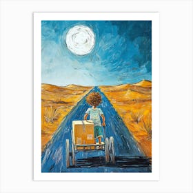 Boy In A Wagon Art Print