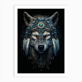 Tundra Wolf Native American 3 Art Print