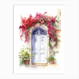 Beirut, Lebanon   Mediterranean Doors Watercolour Painting 3 Art Print