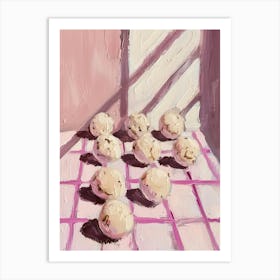 Pink Breakfast Food Energy Balls 2 Art Print