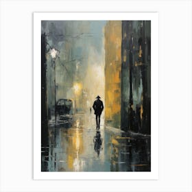 Walk In The Rain Art Print