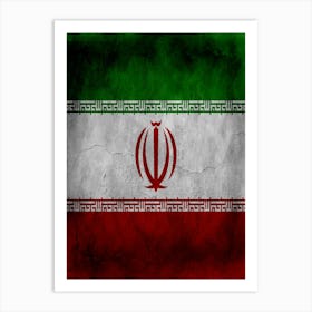 Iran Flag Texture Art Print