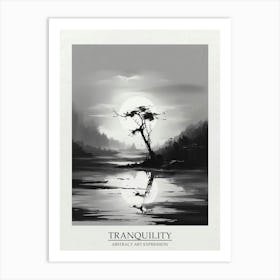 Tranquility Abstract Black And White 5 Poster Art Print