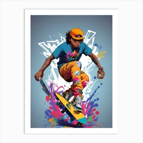 Skateboarder Canvas Art Art Print