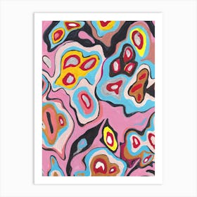 Abstract Shape Painting Fluid Theme Base, Colorful print. Art Print