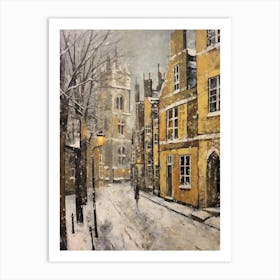 Vintage Winter Painting Cambridge United Kingdom 2 Art Print